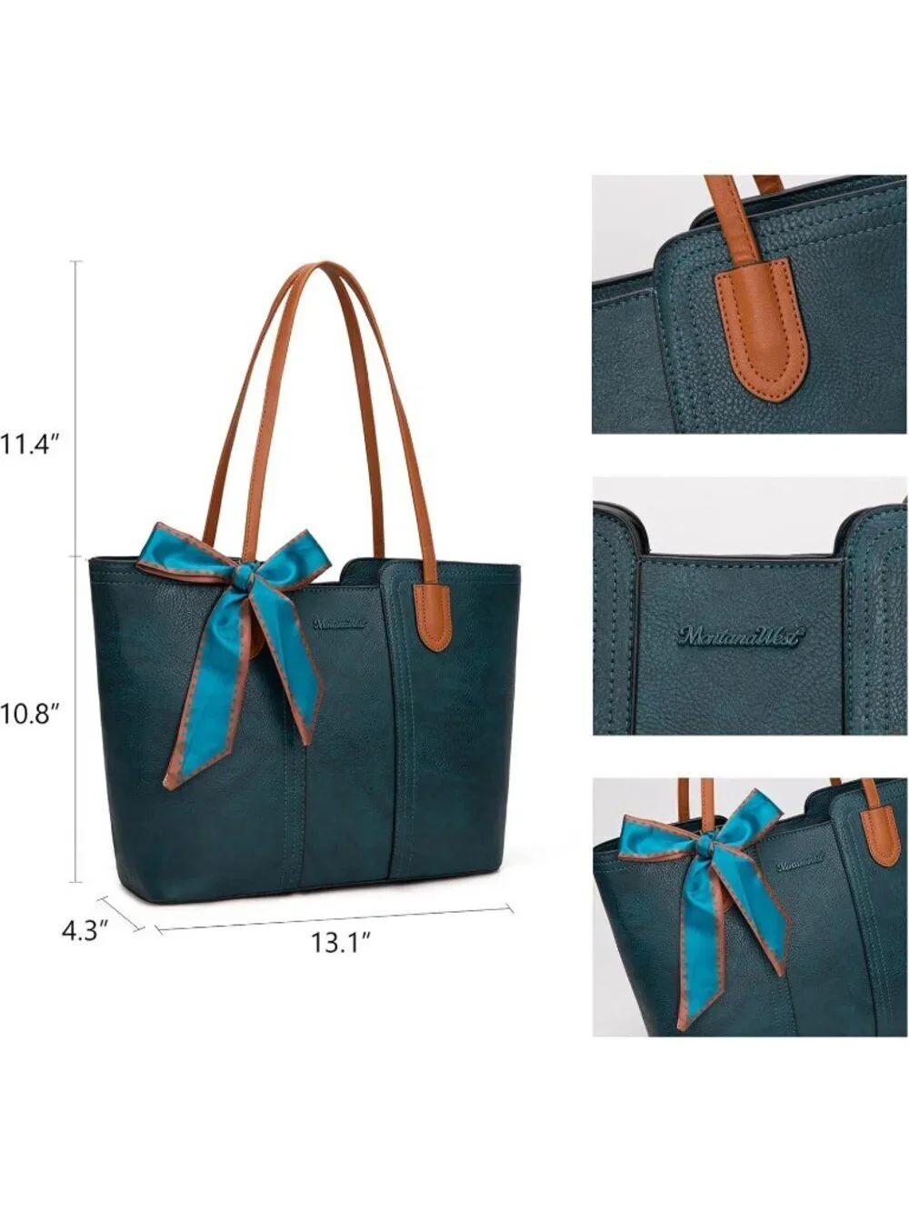 Women Teal Blue  Medium Tote Bags Top Handle Satchel Purses